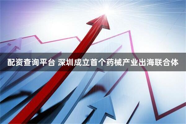 配资查询平台 深圳成立首个药械产业出海联合体