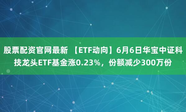 股票配资官网最新 【ETF动向】6月6日华宝中证科技龙头ETF基金涨0.23%，份额减少300万份